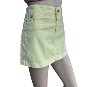 Citizens of Humanity Yellow Flat Front Denim Mini Skirt 30 Archive Sample